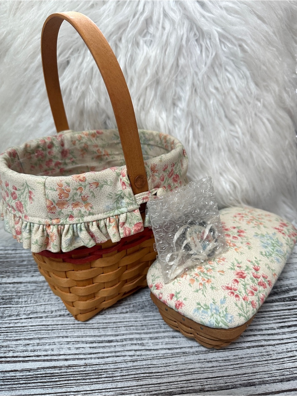 Longaberger 2003 Mother's Day Set Special Things Basket Set w/ Quilted Lid